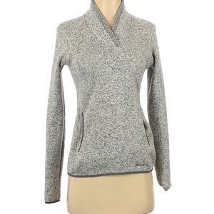 Eddie Bauer Women XSmall Sweater Pullover 1/4 Plush Heather Grey Gray Collared